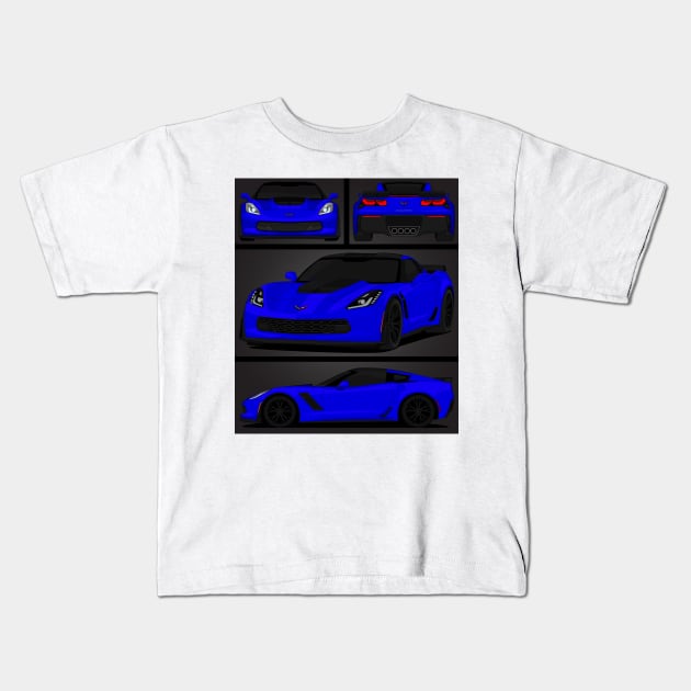 Z06 DARK-BLUE Kids T-Shirt by VENZ0LIC